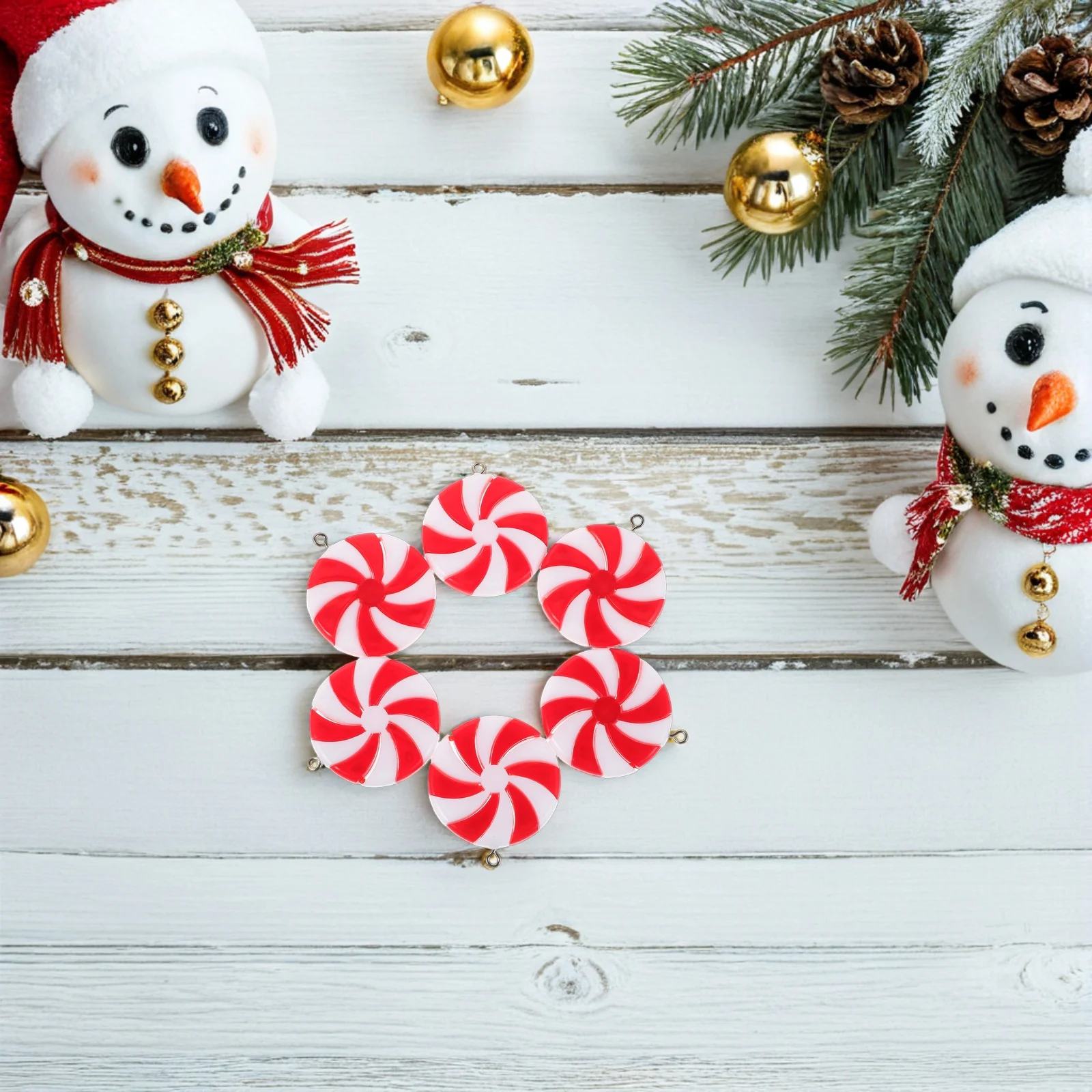 

50Pcs Christmas Candy Ornaments Red White Lollipop Hanging Decorations Xmas Tree Pendants Holiday Candy Decorations Xmas Hanging