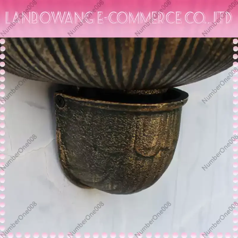 Antique Gold Cast Wall Mounted Hand Sink Farmhouse Garden Decor Heavy Metal Wash Stand Handmade Wall Decor Basin