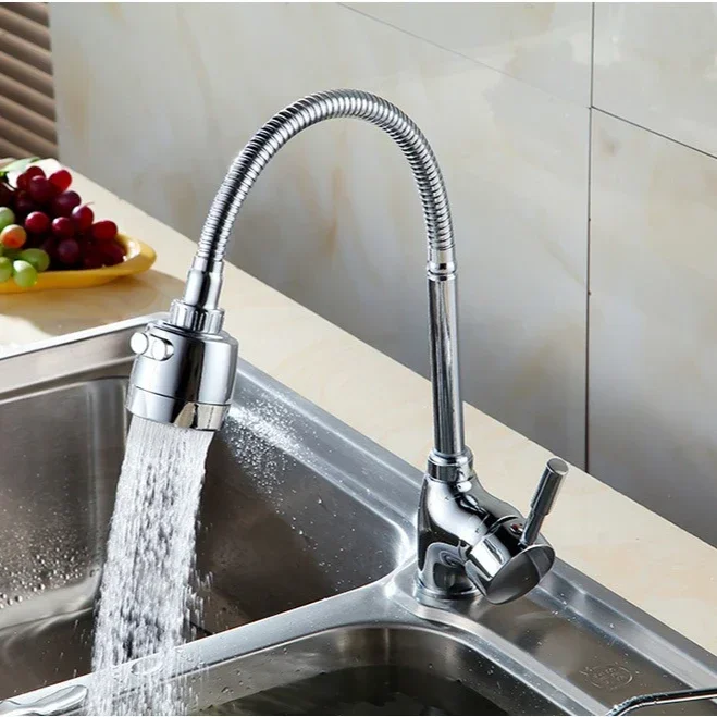 360° Rotatable Sink WashBasin Faucet 2 Modes Spray Bathroom Mixer Tap Single Handle Chrome Kitchen Faucets Deck Mounted