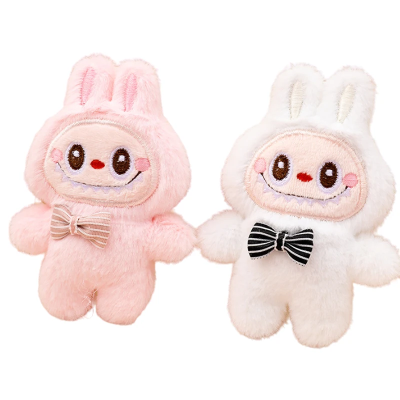 Cartoon Labubu Plush Toys Doll Keychain Kawaii Anime Pendant Keyring Cute Children Girls Birthday Gifts Backpack Hang