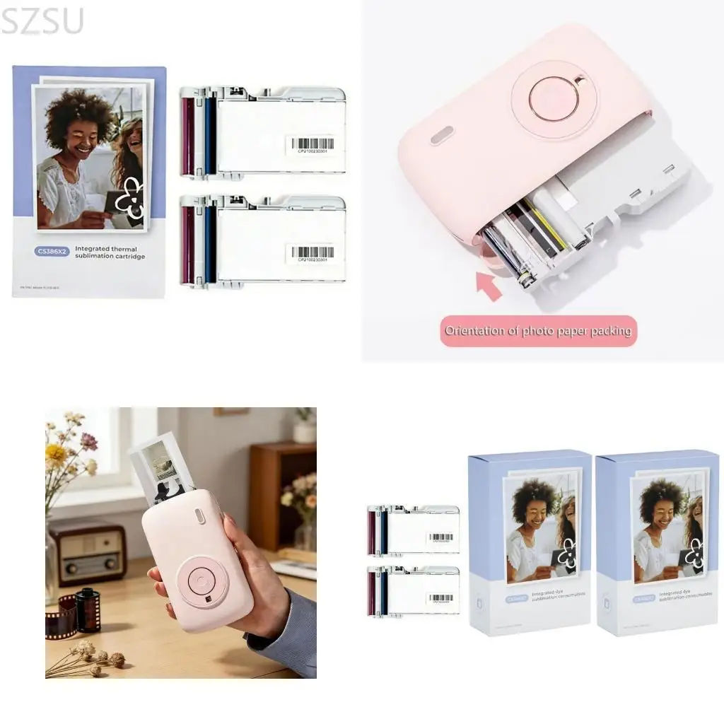 SZSU 1/2/5 Boxes Photo Papers for CP2100 Printer Projects Creative Paper Cartridge Fingerprints Waterproof Sticky Back