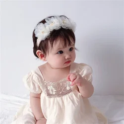 Baby Girls Lace Flower Headband Princess Hairband Photography Props Elastic Infant Hair Accessories Shower Gifts