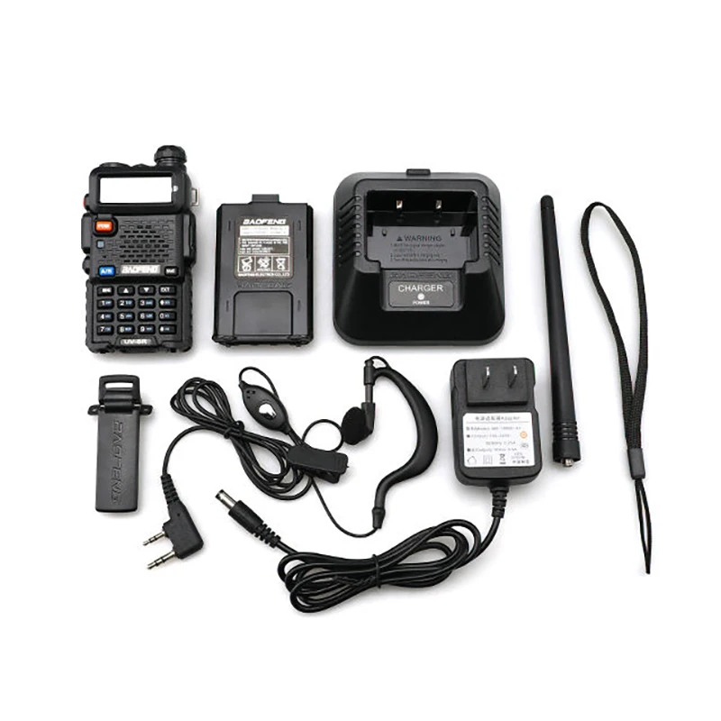 Baofeng UV-5R 2 Way Radio Long Range 128 Channels Portable Transmitter  Original Handheld Walkie Talkie with Earphones