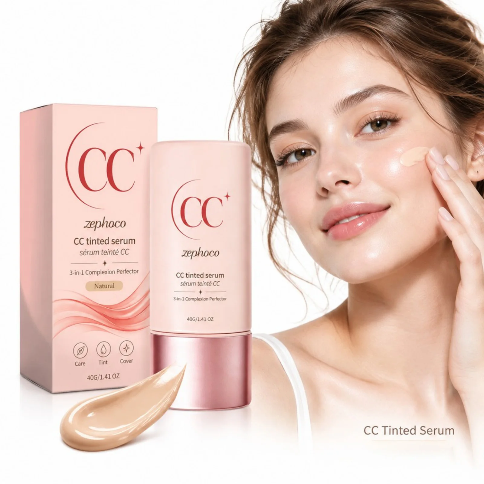 Color Correcting CC Cream 3-in-1 Essence Cream Facial Foundation Waterproof Concealer Foundation Liquid Korean Makeup Cosmetics