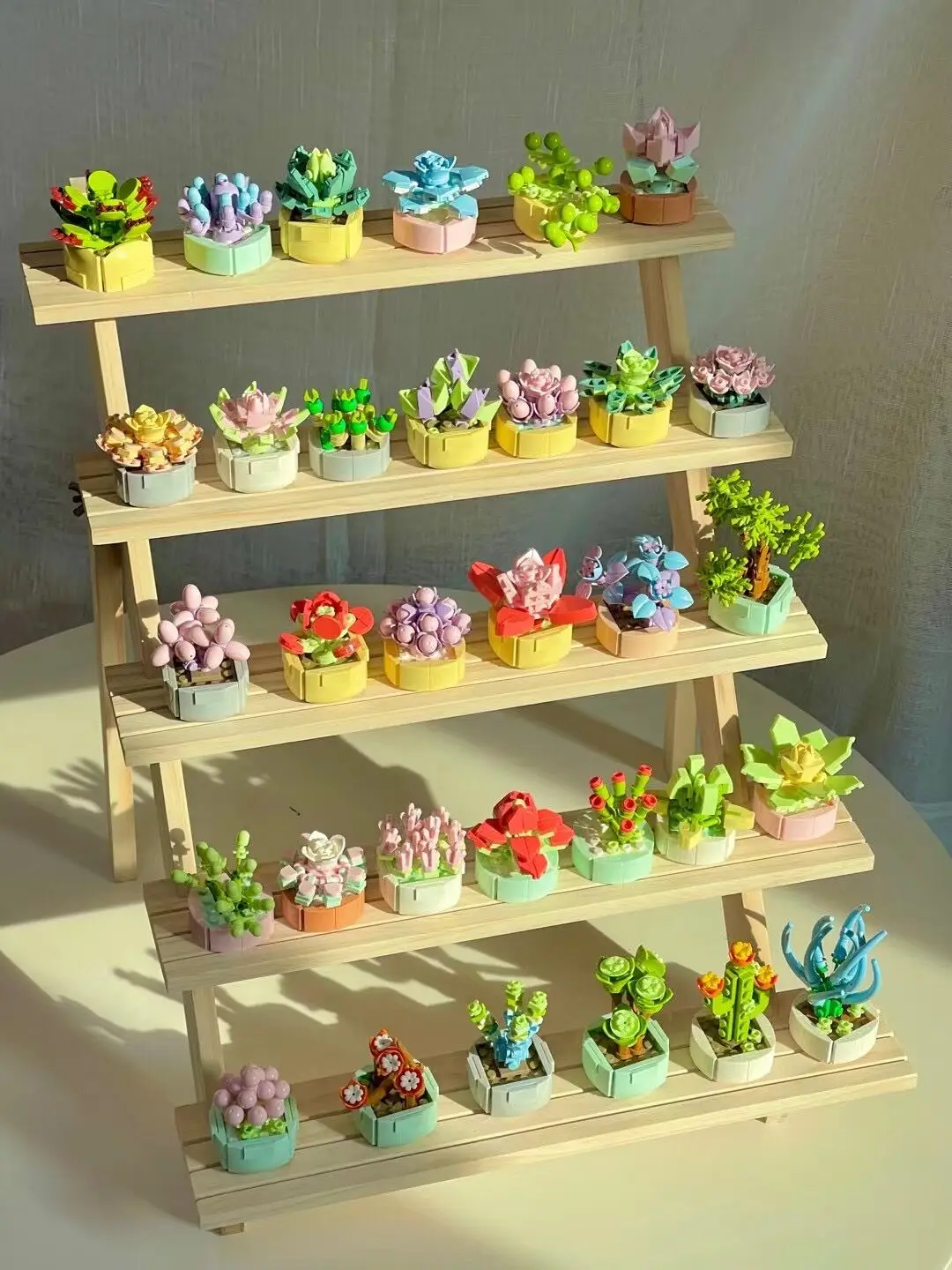 Succulent potted plant ornaments children\'s building blocks potted flowers DIY small particle flower arrangements dried flowers