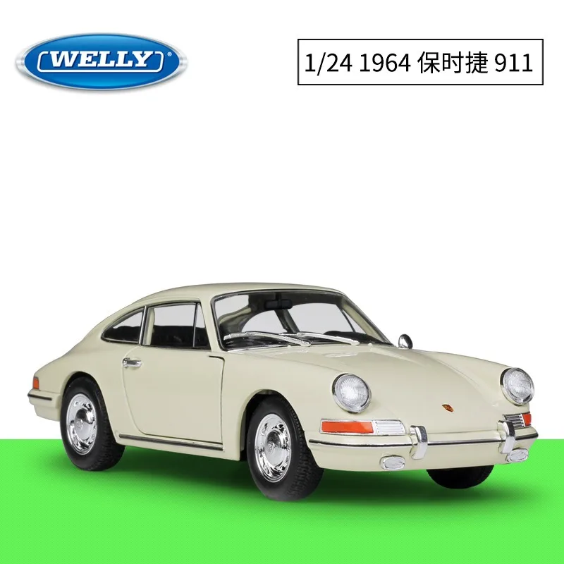 

WELLY 1:24 1964 Porsche 911 Car Model Simulated Alloy Toys Pullback Sports Car Model Collectible Ornaments Men Birthday Gift