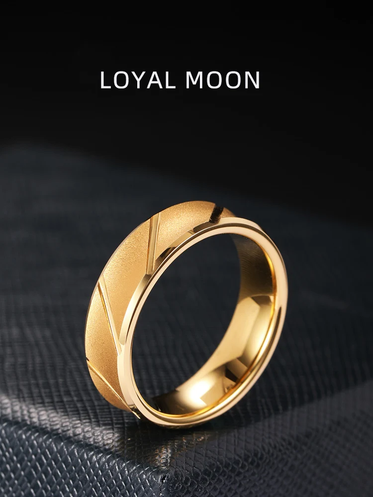 

Loyal Moon Tungsten Rings Frosted Men's Ring Oath of Love Fashion wear resistant Shining Retro Party Wedding Deep carving,Engrav