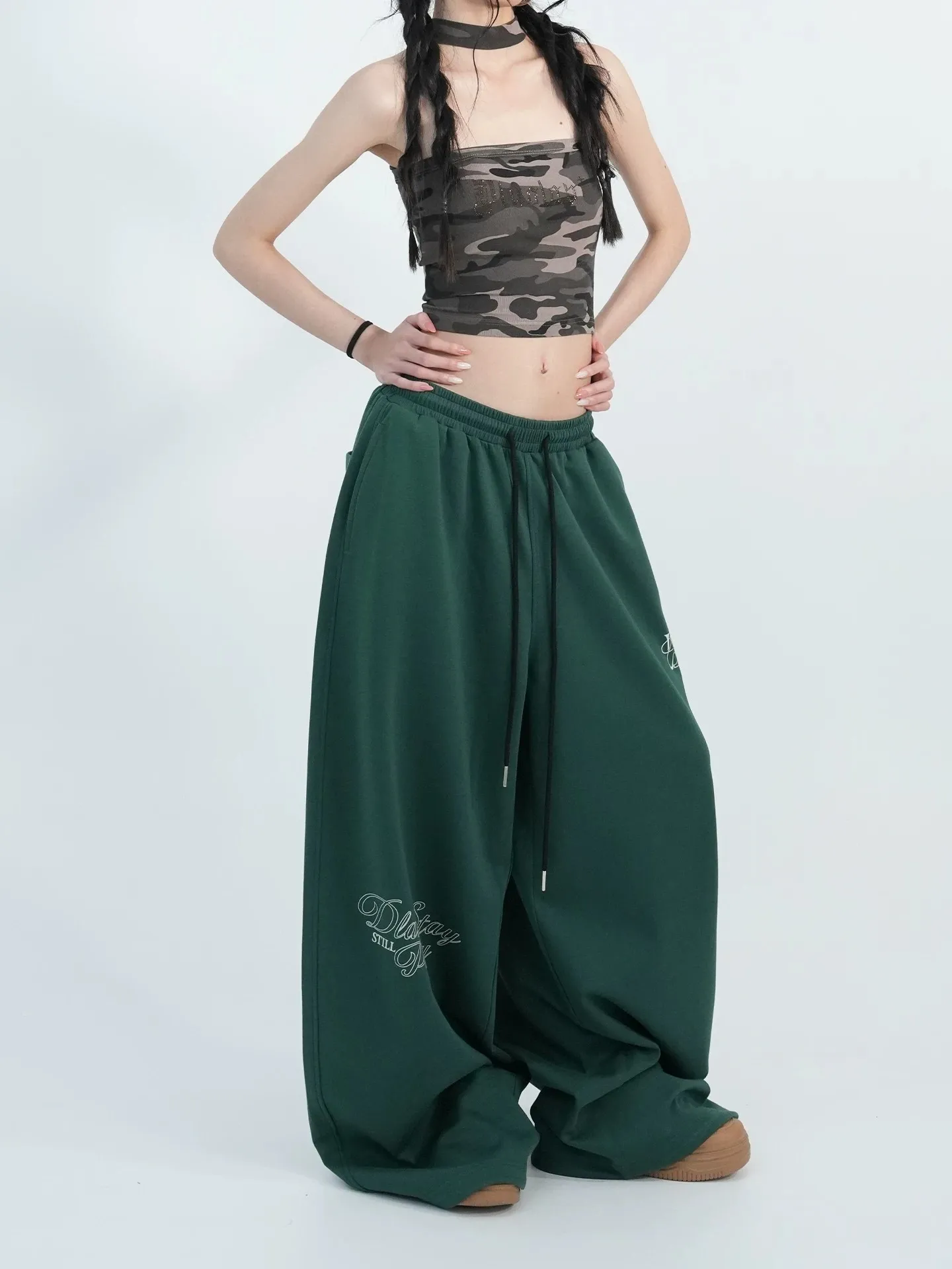 American Street Style Hot Girl Dance Wide Leg Pants Women Loose Slimming Drape Casual Pants Jazz Dance Wide Leg Long Trousers