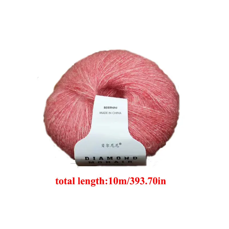 Wholesale 25g/roll Mohair Wool Handmade Crochet Sweater Elegant Solid Color Diamond Mohair Yarn DIY Crochet Sewing Accessories