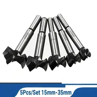 5Pcs/Set 15-35mm Woodworking Hole Opener Drill Bit Set Flat Wing Drilling Plastic Plate Reaming Hinge Locator Wood Cutting Tool