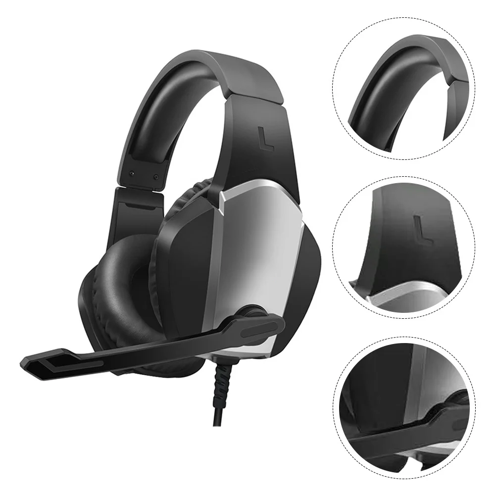

1Pcs Gaming Headset Professional Soft Cushion Adjustable Length Noise Cancelling Mic Over Ear Earmuffs for Computer Game Music