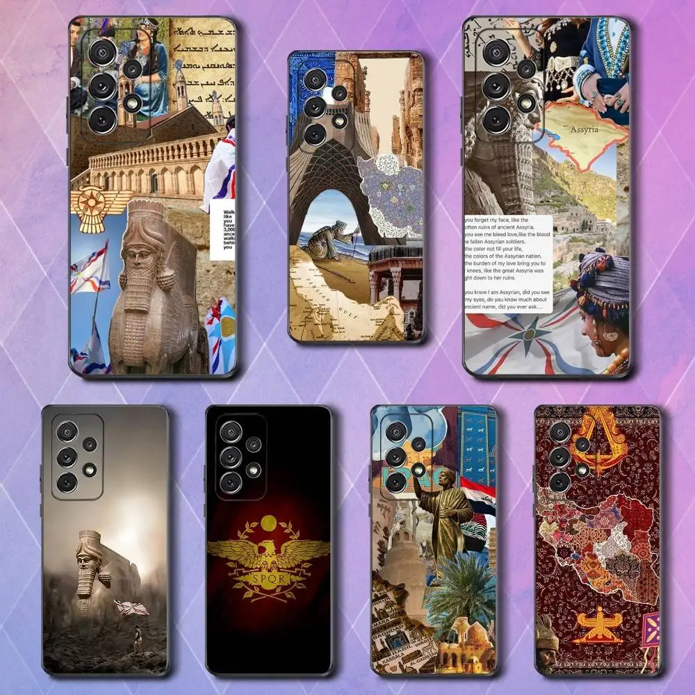 

Great Assyrian Flag Case For Samsung S10,Plus,S9,Ultra,S24,S21,S20,S23,FE,S22,S25,Lite,Soft Silicone Black