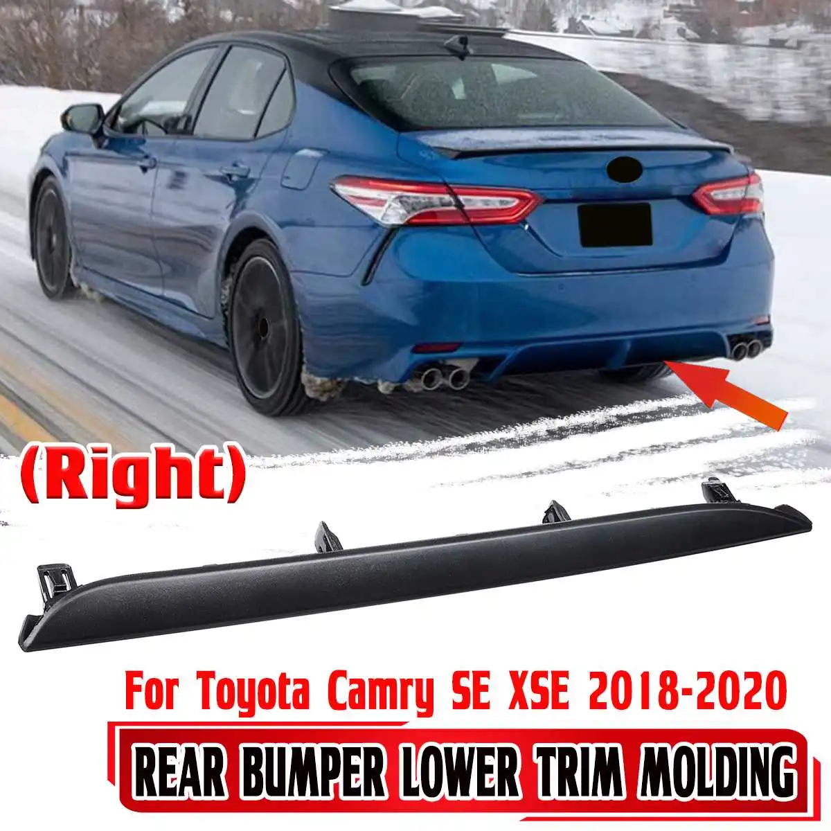 Left+Right Car Rear Bumper Diffuser Lip Spoiler For Toyota For Camry SE XSE 2018-2020 Rear Bumper Protector Splitters Body Kit