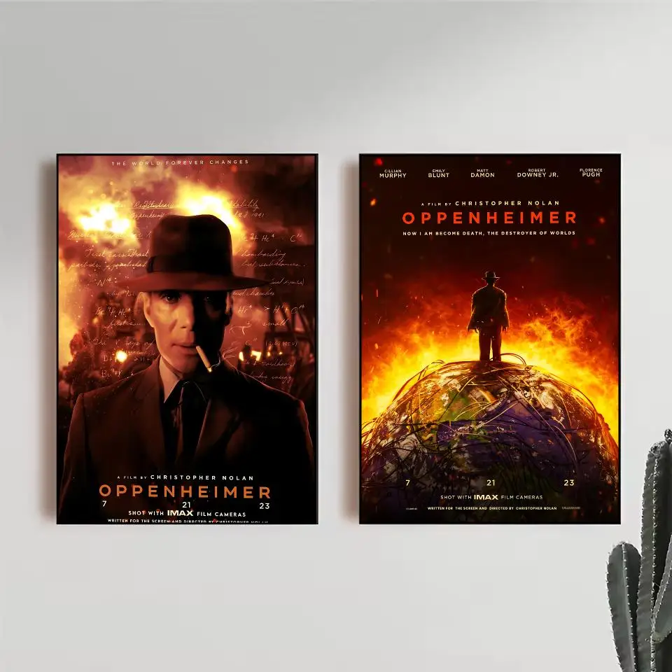 Movie O-Oppenheimer Poster Trendy Wall Art Good Sticker Printed on PP Paper for Coffee Office Bar Decoration Best Gift