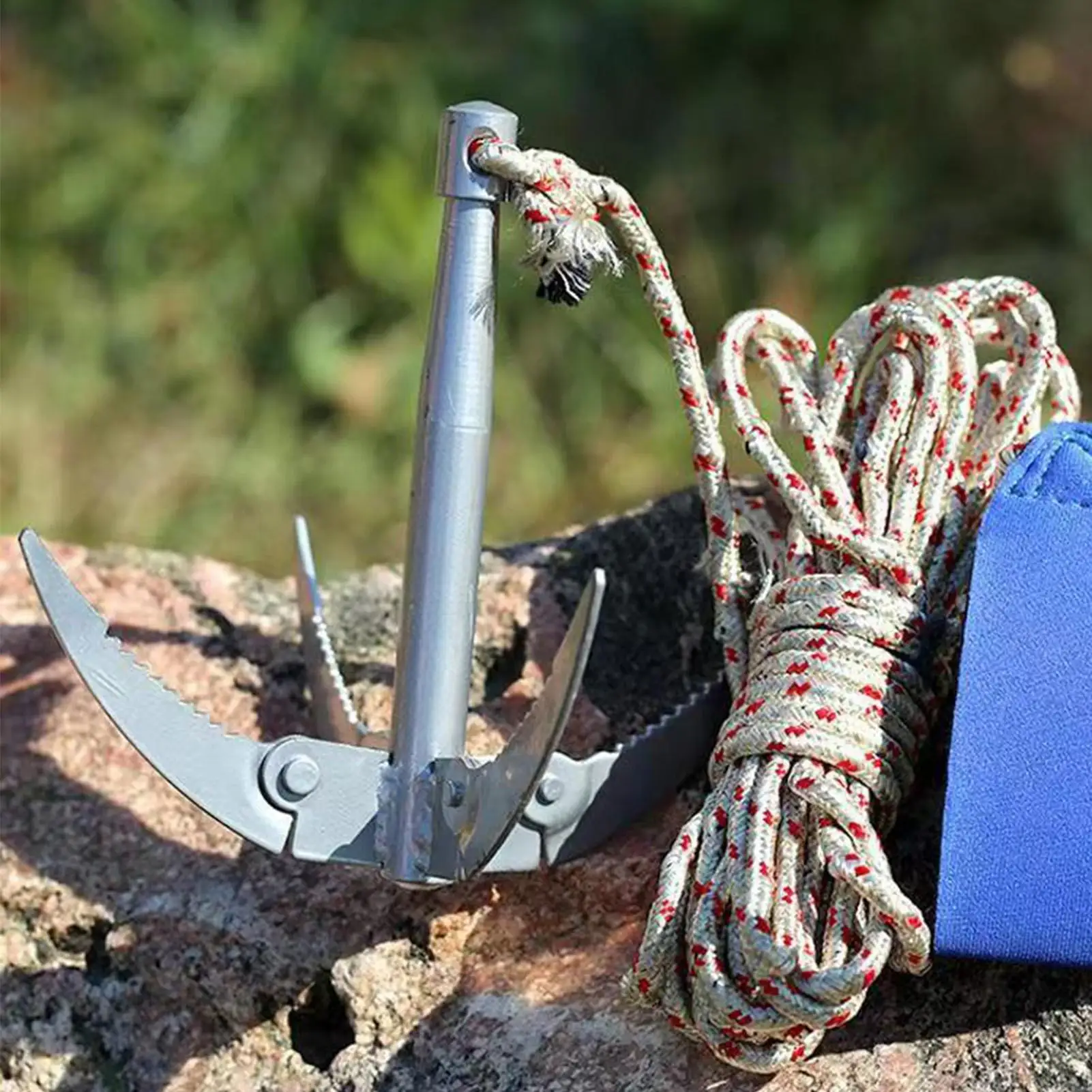 Foldable Grappling Hook Heavy Duty Climbing Grapple with 3 Claws Portable Rescue Hook for Outdoor Hiking Camping, Emergency Use