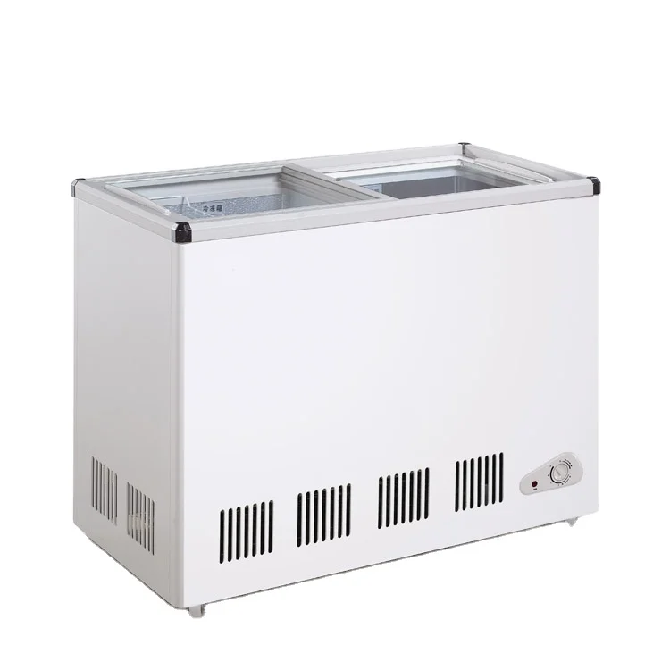 

89L/178L Double Temperature Glass Top Double Door Deep Freezer Chest Manufacturers And Refrigerator