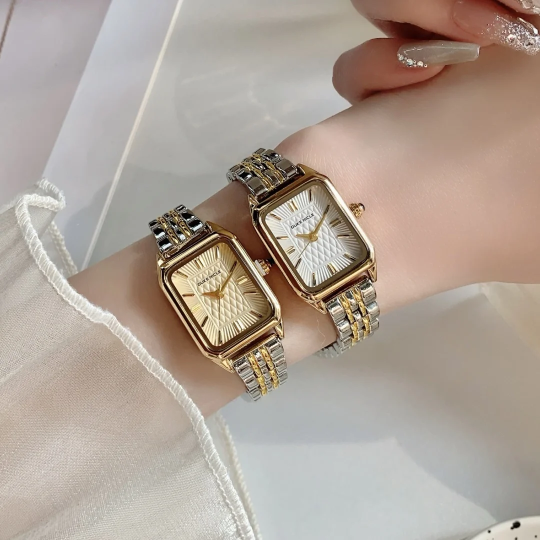 Женские часы, деловые женские кварцевые часы, простые весы, квадратный ремешок из нержавеющей стали, складные часы, наручные часы Reloj Mujer