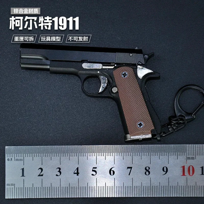 NEW 1:3 Multitypes Anti-stress Toys Metal Pistol Gun Keychain Miniature Model Bereta 92F Colt 1911 Glock 17 Birthday Gifts