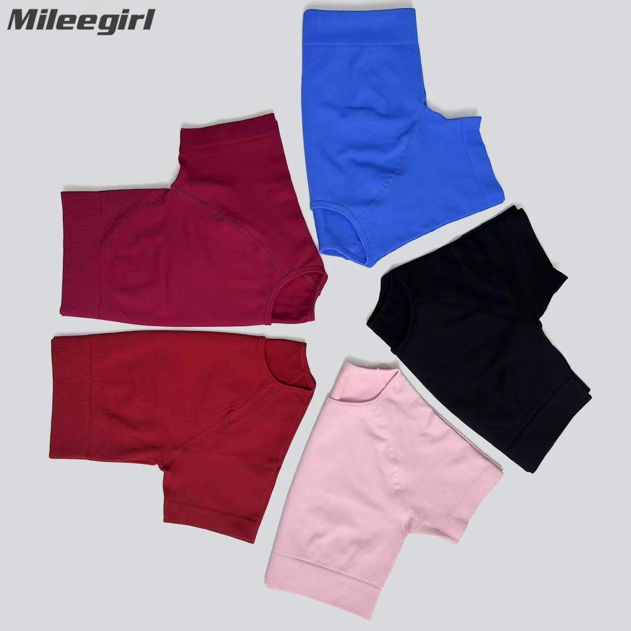 

Mileegirl Seamless Women Yoga Shirts Short Sleeves Support Sports Crop Top Tight Fit Gym Fintess Vest Workout Vest Quick Dry