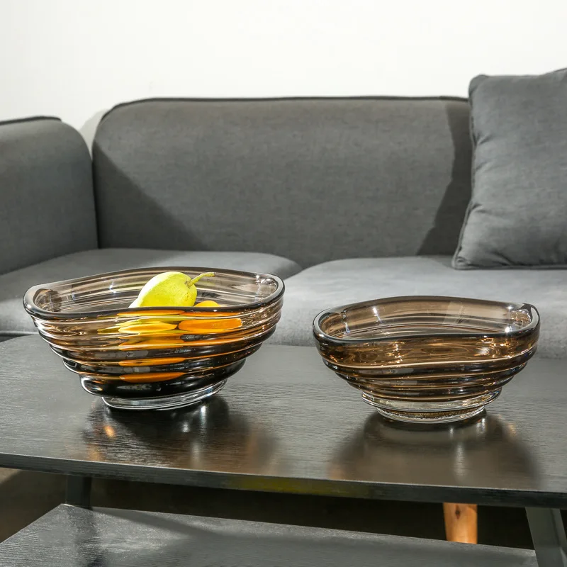 

American decorative home model room creative fruit plate ornament, soft decoration model room desktop transparent fruit plate wh