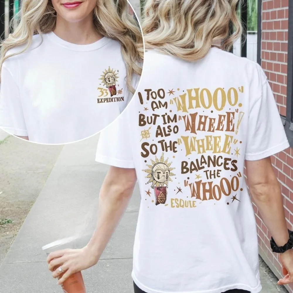 2025 Esquie Clair Obscur Expedition 33 Women Shirt Funny Esquie Tshirt Expedition 33 Tee 2 Sided Game Shirt Women Clothing