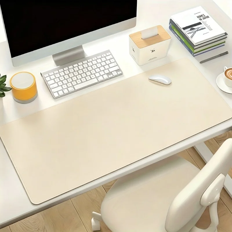 1pc Large Faux Leather Mouse Pad, Non-Slip Waterproof Desk Pad for Office, Easy To Clean Computer Mouse Mat, Gaming Mouse Pad
