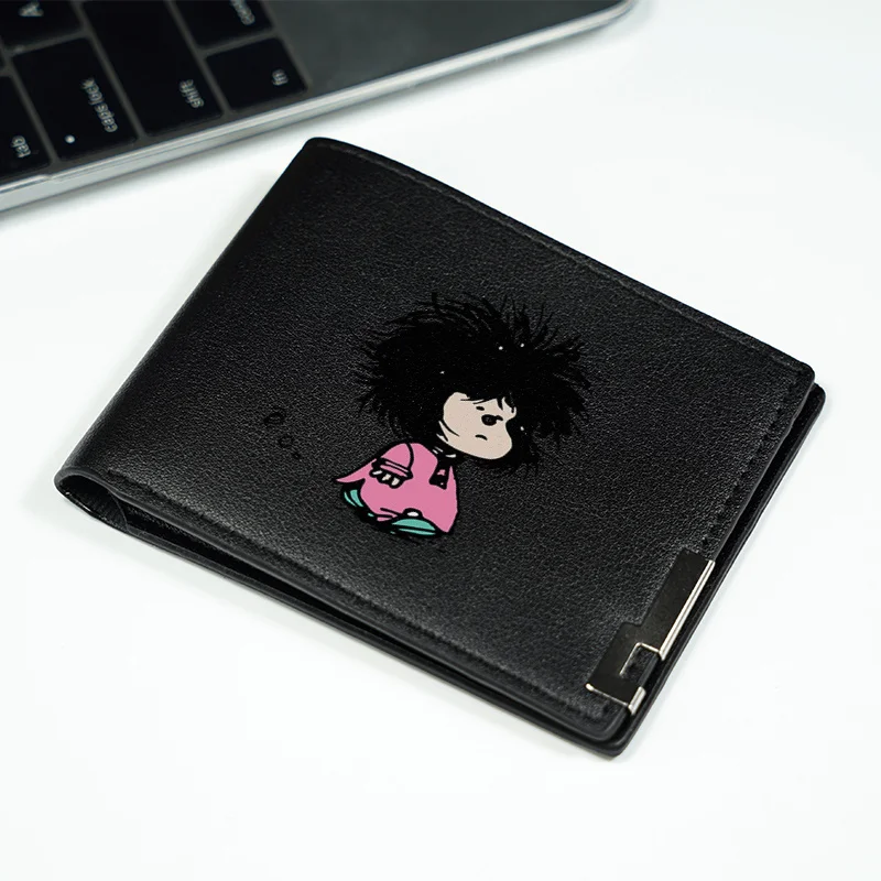 Mafalda-Geldbörse aus PU-Leder mit Charakter, minimalistisches Design für Herren, leicht, langlebig, für den täglichen Gebrauch, modischer Business-Stil