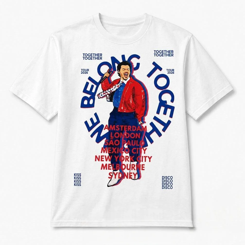 T-shirt Harry Styles Belong Together Tour 2026 pour hommes et femmes, vêtements d'été 100% coton, haut à manches courtes de haute qualité