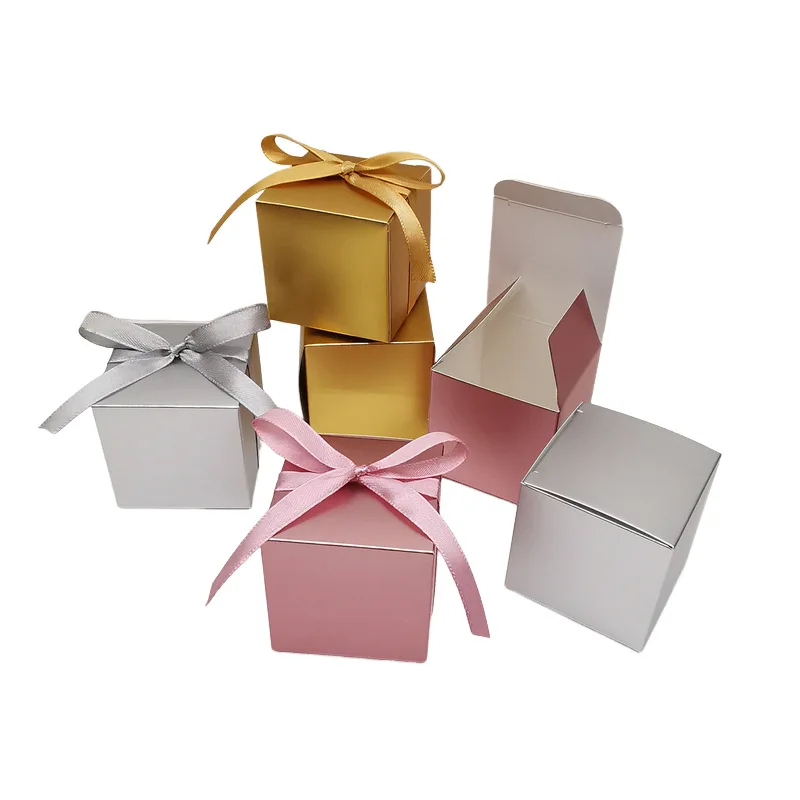 Cajas de regalo pequeñas plegables, caja de papel para cosméticos, velas, dulces, boda, negocios, cajas de embalaje de regalo, suministros para fiesta de cumpleaños, 10/30 Uds.