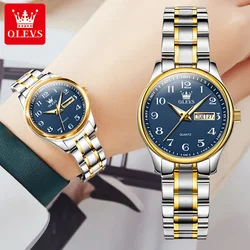 OLEVS Quartz Women Watch Gold Silver Luxury Waterproof Stainless steel Classic Date Digital Watch Original Ladies Watch Jewelry