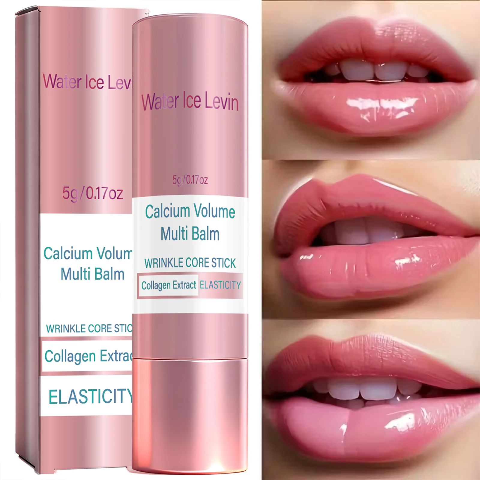 Plumping Lip Balm 5g with Peptides & Aloe - Moisturizing Firming Multi Balm for Smooth & Supple Lips
