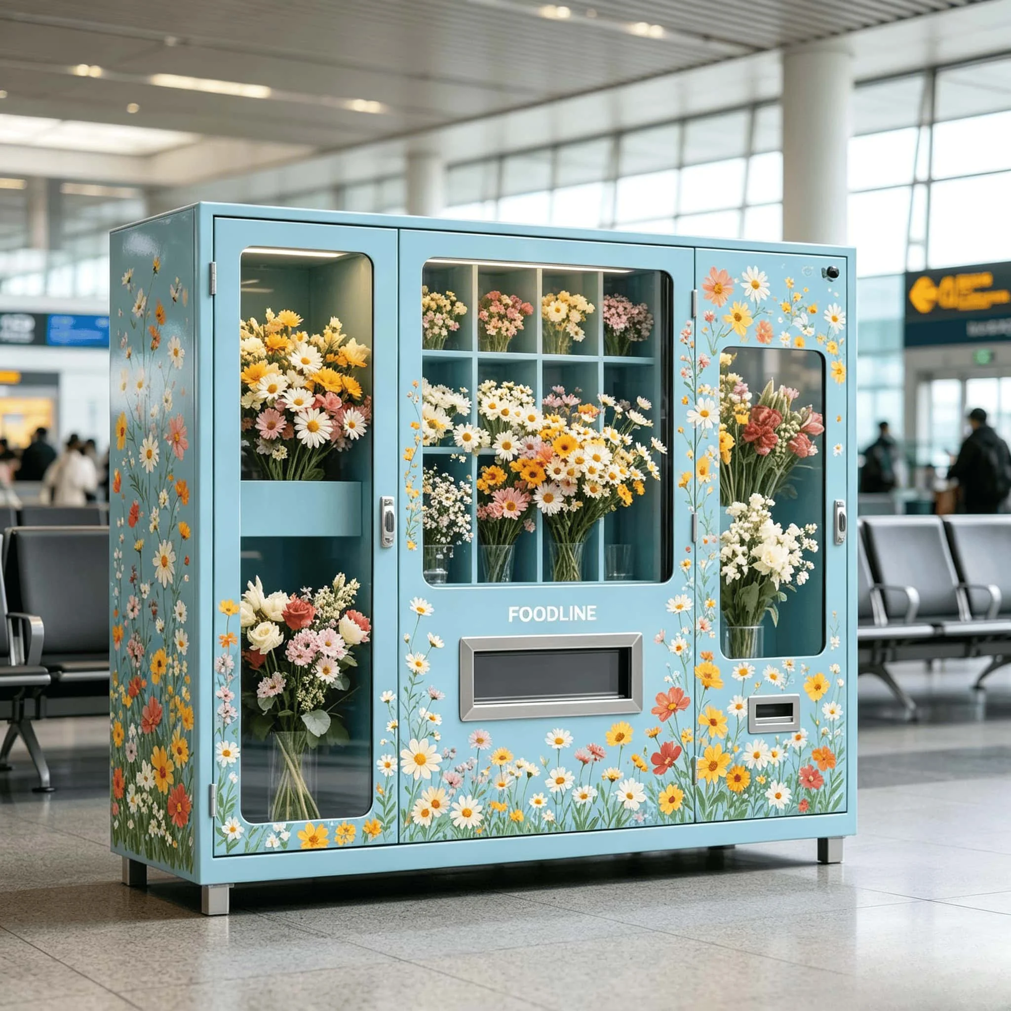 FOODLINE Outdoor Campus Flower Vending Locker Low Noise Operation Constant Humidity Preserve Fresh Floral Bouquet Machine