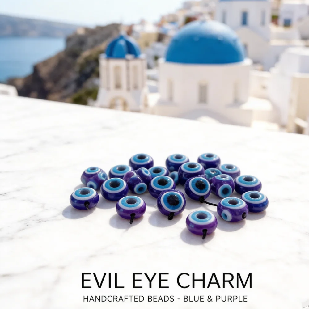 Greek Evil Eye Begleri | Pocket Komboloi | Handmade Amulet Spinner Beads | EDC Fidget Toy for Him Her | Restless Hands Gift