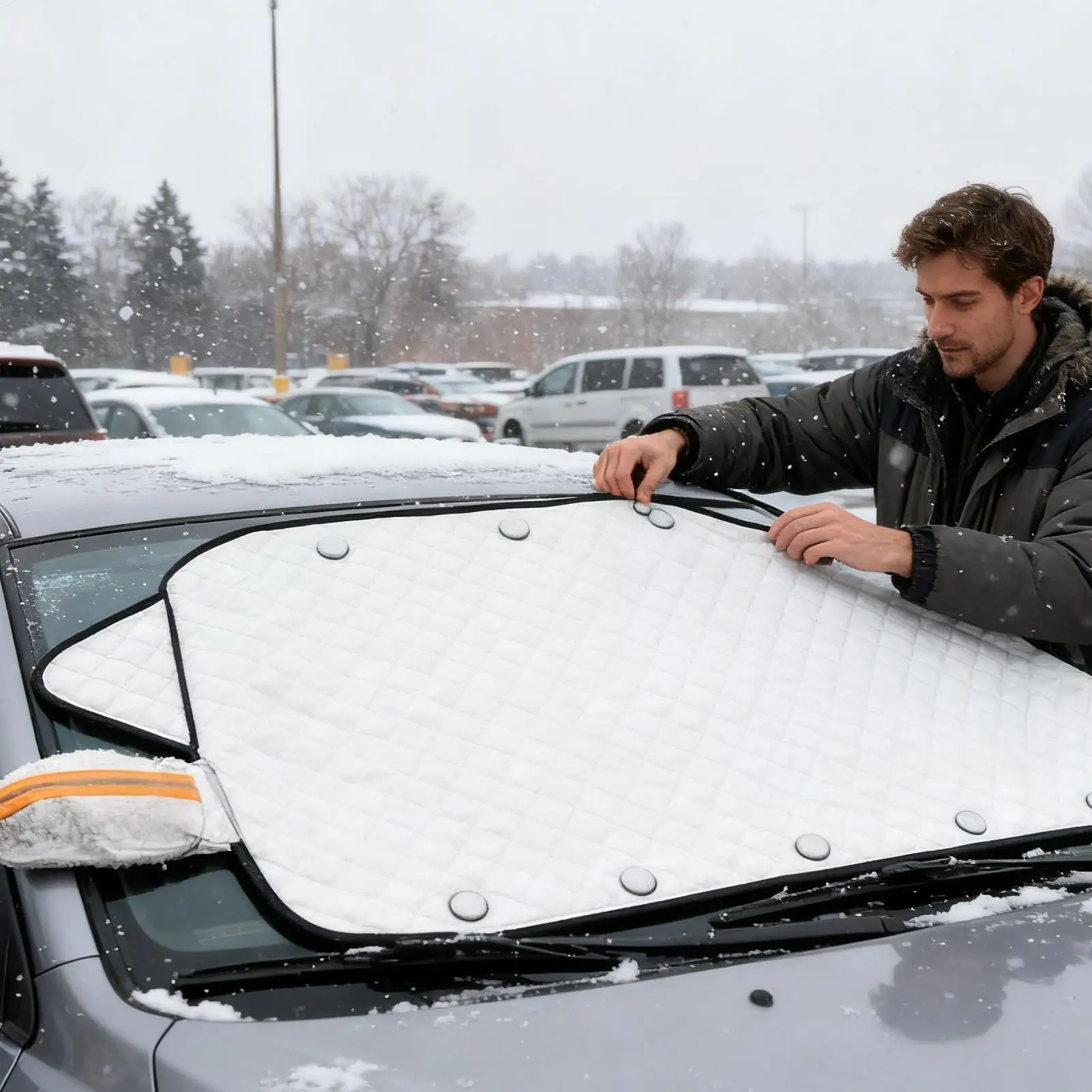 Car Windshield Cover 3 Layers Magnetic Waterproof Auto Supplies Car Snow Cover For Escape Cold Ice Frost Rain Freeze Cold