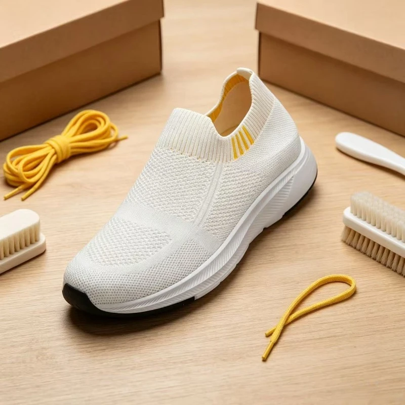 Zapatos para Caminar de Malla Transpirable con Suela Ancha y Antideslizante, Zapatos Cómodos con Suela Gruesa y Amortiguación de Impactos, Zapatos Casuales para Hombre