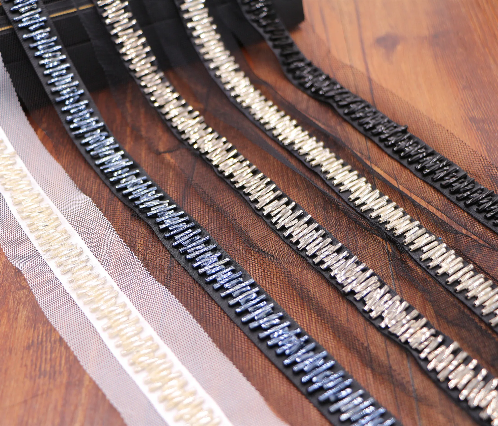 

DIY Handmade Clothing Decoration Accessories Beaded Lace Trim Clothing Accessories Multicolor Bead Tube Ribbon