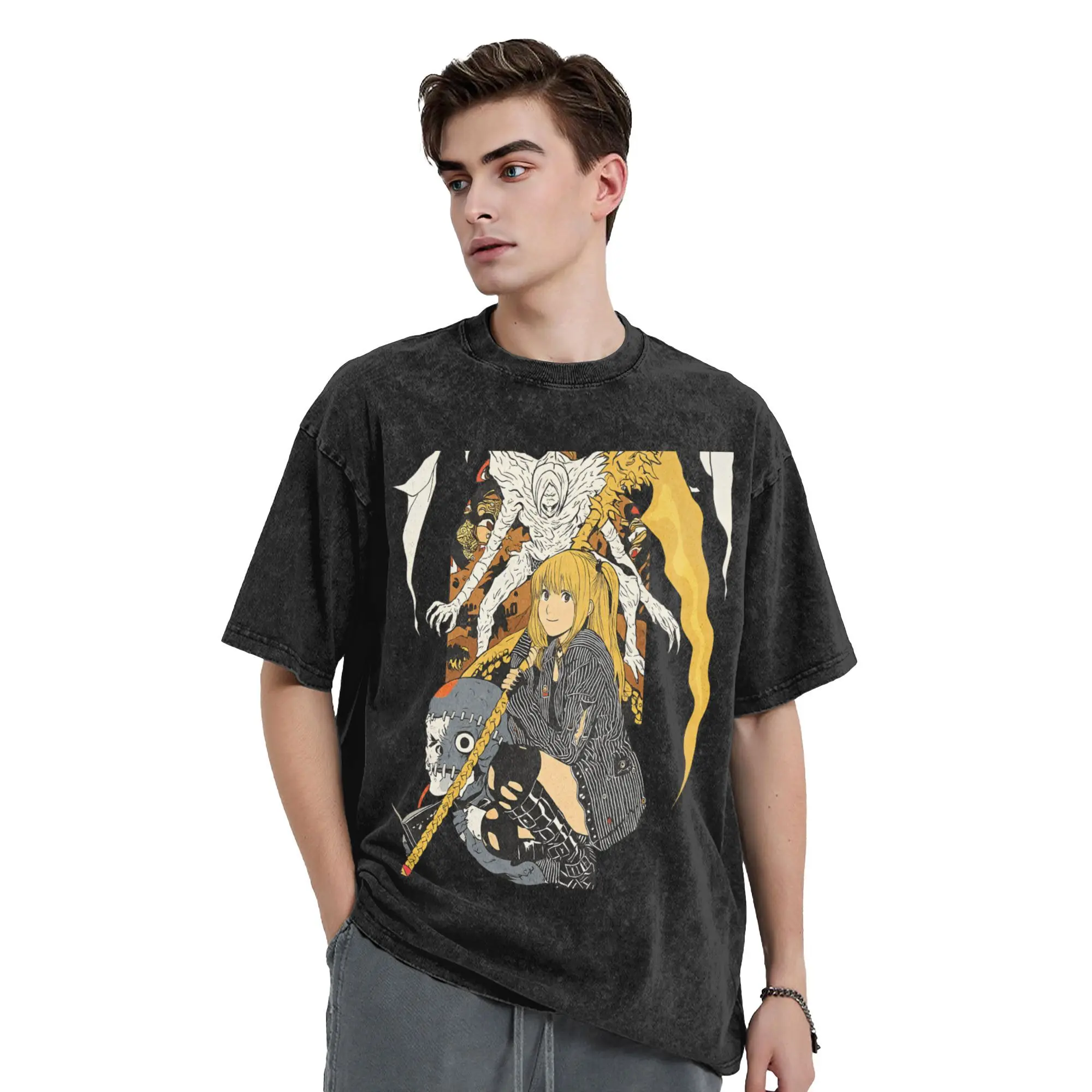 Death Note Anime T Shirt Men 100% Cotton Casual T-Shirts Crewneck  Tees Short Sleeve Clothes Party