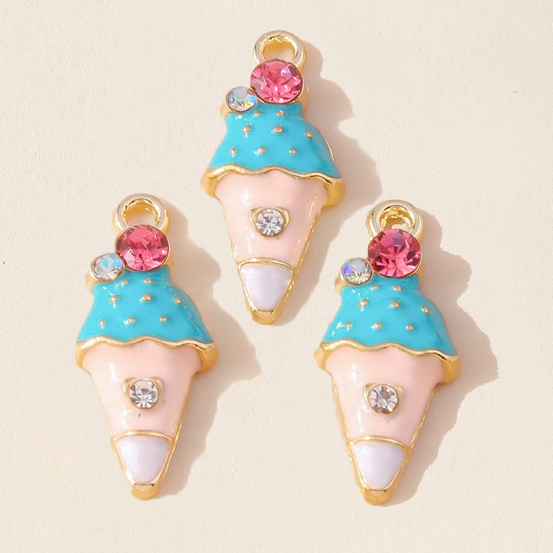 Leslie 10 Stück süße Emaille-Lebensmittel-Charms, süßer Mini-Cup-Kuchen-Anhänger für Armband, handgefertigte Schmuckherstellung – Detail 32