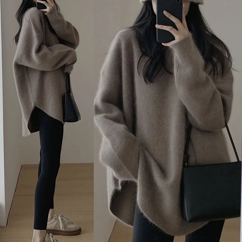 

Sweater women's autumn clothing new autumn and winter French chic and beautiful unique knitted base sweater pullover inner top