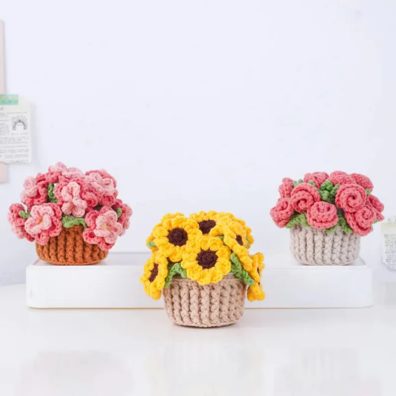 Pure Hand-Crochet Flower Drink Coaster Set Tea Cup Mat Kitchen Bistro Tables Bars Coffee Shops Dining Table Decoration