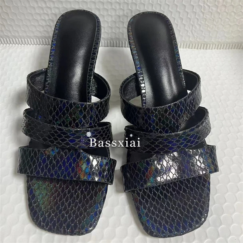 Perline Perle Sandali con tacco strano Donna Sandali con cinturino in vera pelle unici Ciabatte estive sottili per ragazze