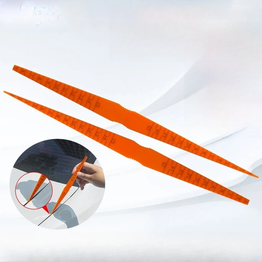 Orange ABS Car Body Gap Measurement Ruler For Flexible Panel Gauge Tool For Door Hood Engine Compartment Alignment Inspection