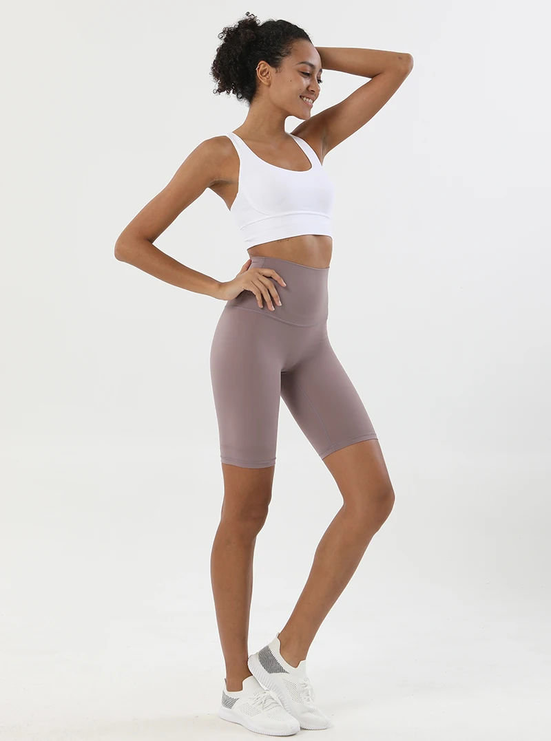 Nylon Yoga Set Gym Two Piece Sets Womens Bra Top Women Cycling Shorts Sport Fitness Sportswear 45 Colors Womens Clothing