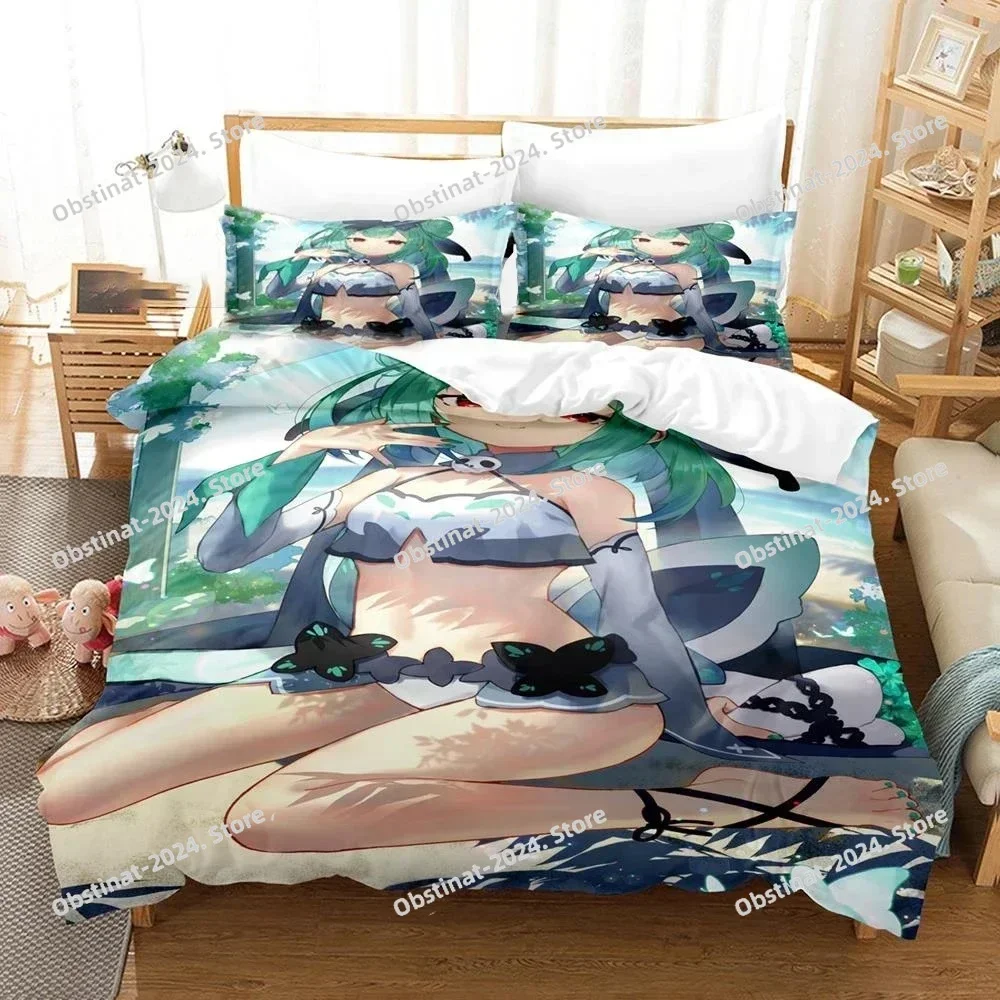3D Uruha Rushia Anime Hololive Butterfly Girl Printed Bedding Duvet Cover Set Soft Comfortable Perfect Children Room Decoration