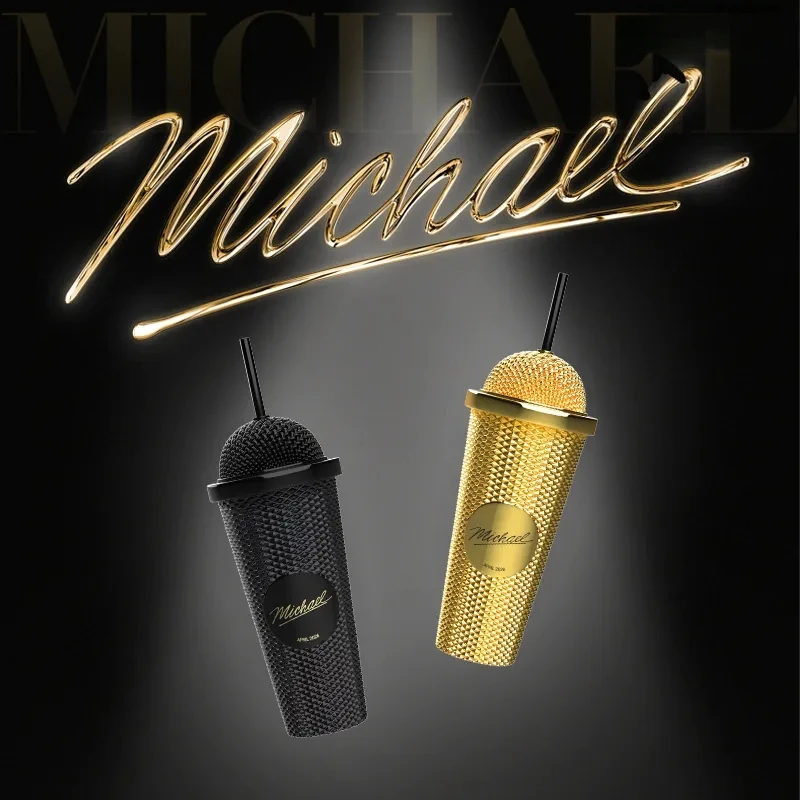 En stock : Tasse à eau Michael Jackson en forme de microphone – Tasse à eau froide créative, cadeau de collection