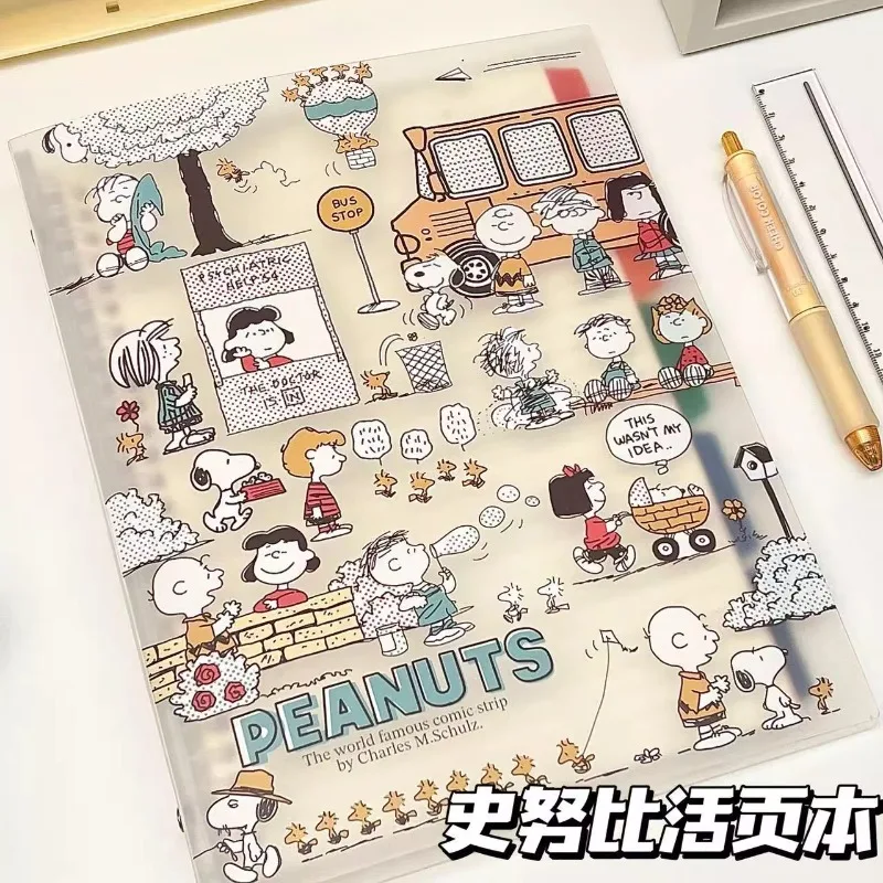 Snoopy Anime Zubehör Kawaii Loseblatt-Notizbuch Niedliches Cartoon B5 Notizbuch mit Verdickten Innenseiten Abnehmbarer Notizblock Großhandel