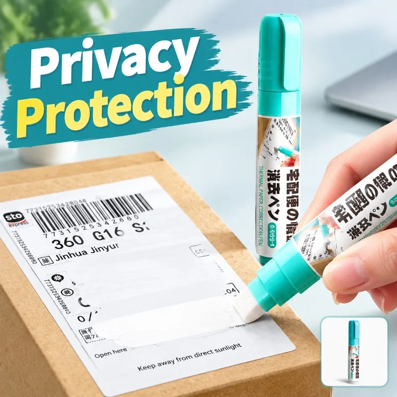 Thermal Paper Correction Fluid, Privacy Protector, Erase Printed Words, Quick-dry Redacting Tool, Parcel Label Code Cover Pen