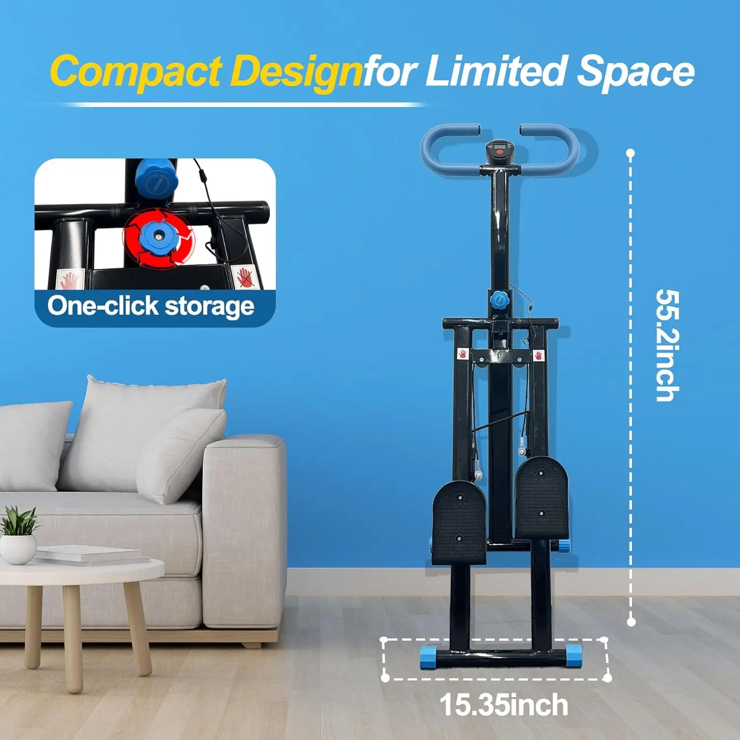 New 2026 New Design Home Fitness Stair Stepper Hiking Stair Climbing Machine Stable Frame Adjustable Stair Climber With Counte
