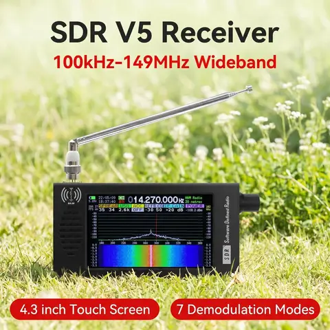 HTOOL SDR Radio Shortwave DSP Digital FM Radio Receiver Tranceiver SDR DSP Demodulation Color Display