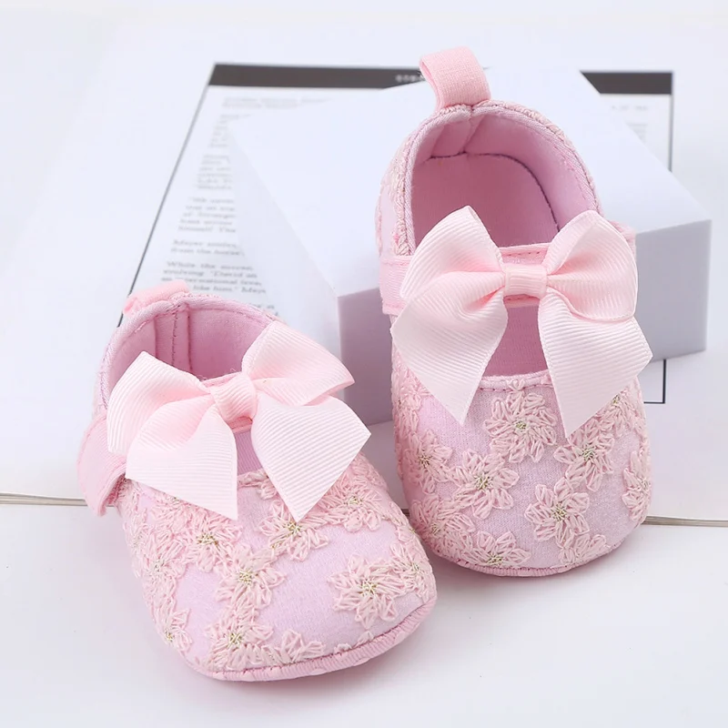 Baby Girls Learning Walking Shoes Comfortable Breathable Summer Canvas Shoes Infant Light Weight Sweet Princess Shoes